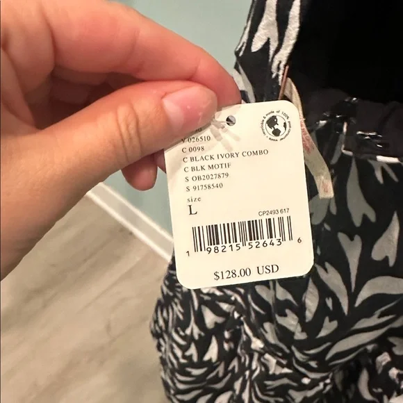 NWT Free People Black and White Halter Dress - Picture 5 of 7